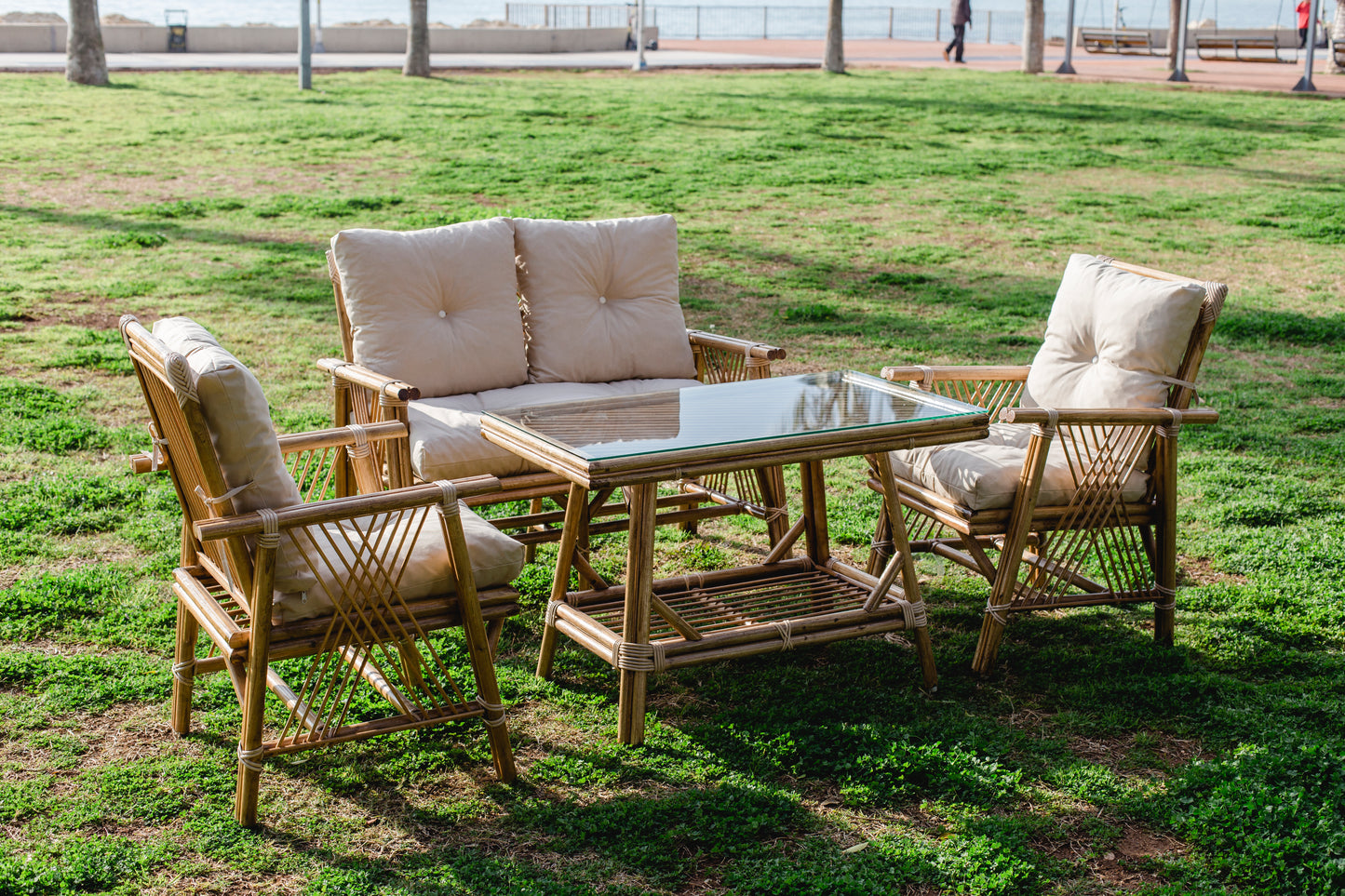 Bambu 4 Kişilik Oturma Grubu -vizon