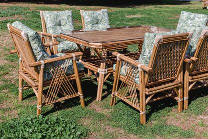 Bambu 6 Kişilik Masa Takımı -yeşil