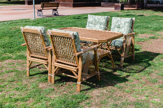 Bambu 4 Kişilik Masa Takımı - Yeşil