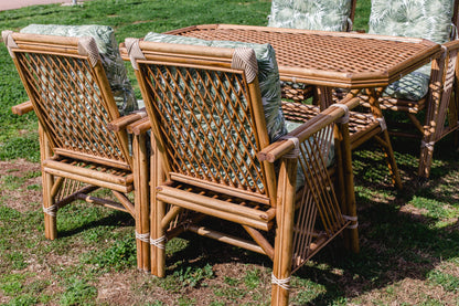 Bambu 4 Kişilik Masa Takımı - Yeşil