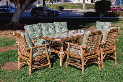 Bambu 7 Kişilik Masa Takımı -yeşil