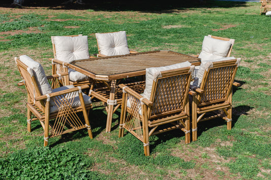 Bambu 6 Kişilik Masa Takımı -vizon